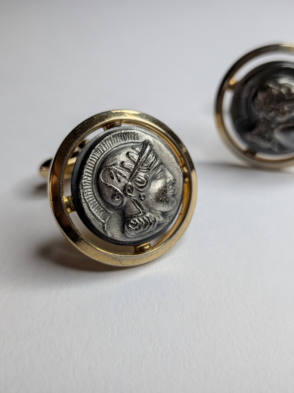 Gold and Silver Roman Coin Cufflinks - Men's Accessories